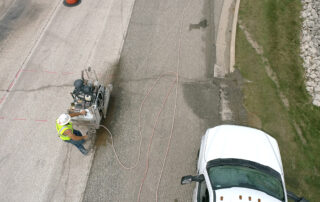 overhead view of Kenosha concrete demolition project